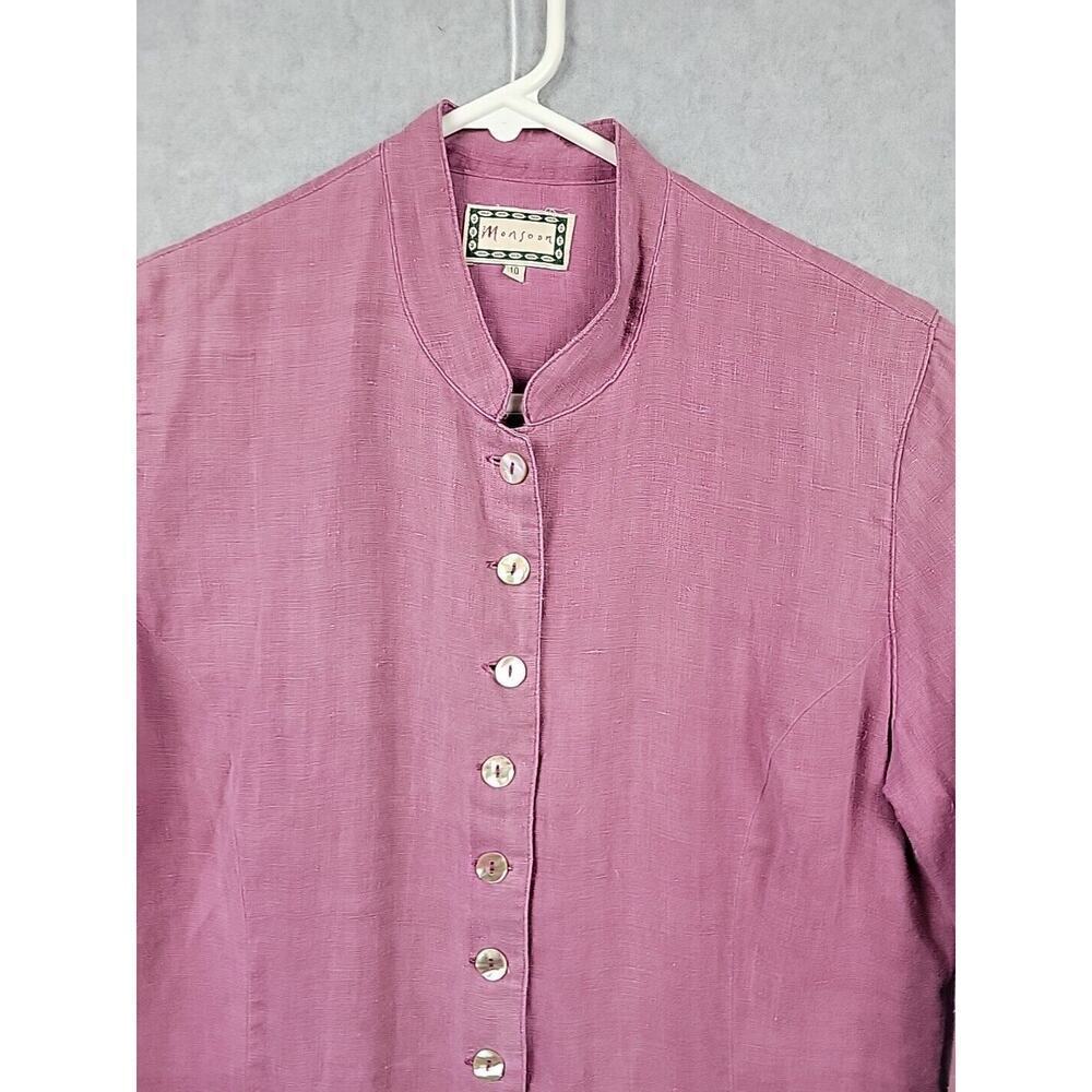 Monsoon Pink Button-Down Blouse - image 3